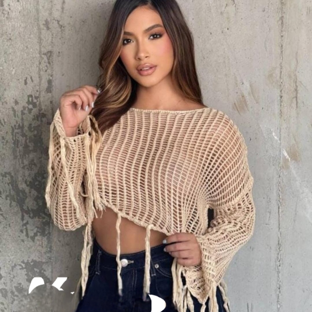 Women's Beige Knit Sweater